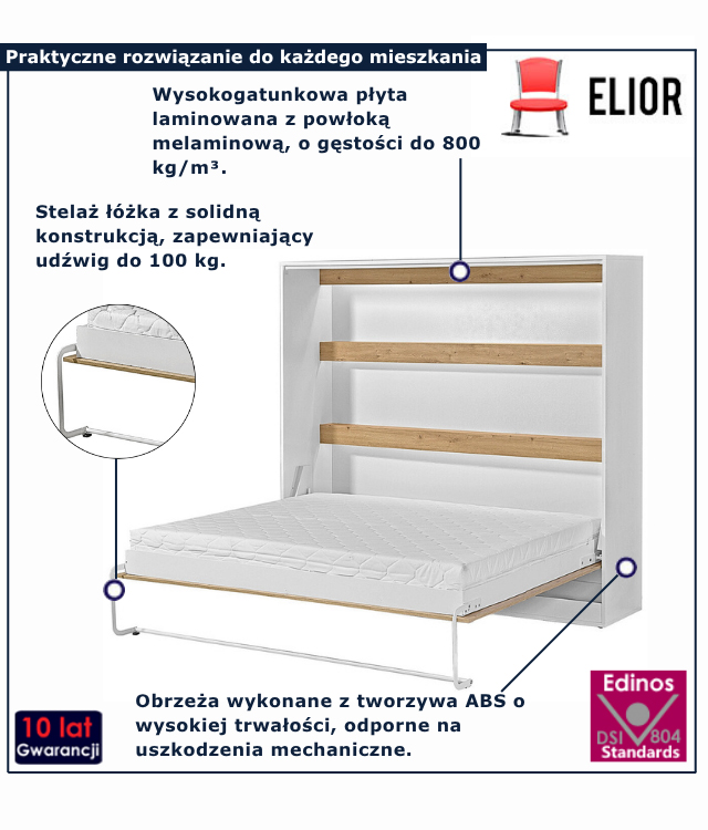  półkotapczan Ratisso 6X kolor biały +dab