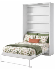 Biały pionowy otwierany tapczan z półką - Ratisso 6X 160x200 w sklepie Edinos.pl