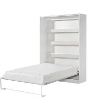 Biały pionowy otwierany tapczan z półką - Ratisso 6X 160x200 w sklepie Edinos.pl