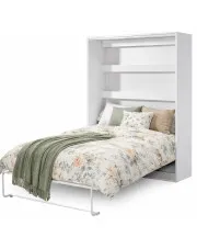 Biały pionowy tapczan z czarnym uchwytem - Ratisso 6X 160x200 w sklepie Edinos.pl