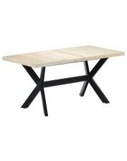 Biały stół z litego drewna mango - Kalis 3X w sklepie Edinos.pl