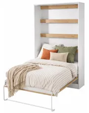 Pionowy półkotapczan biały + dąb  - Ratisso 6X 160x200 w sklepie Edinos.pl