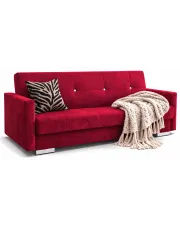 Bordowa wersalka rozkładana na sprężynach - Hubb w sklepie Edinos.pl