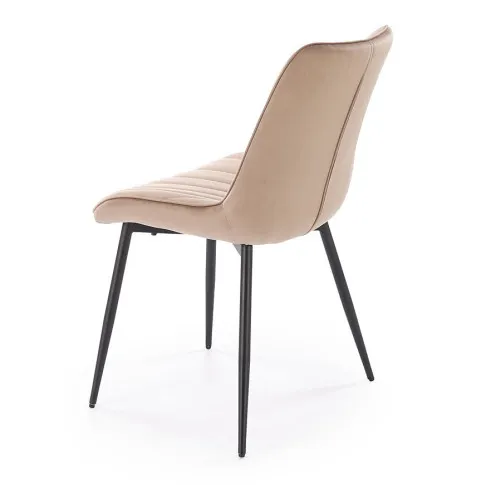 Welurowe beżowe krzesło Sovira