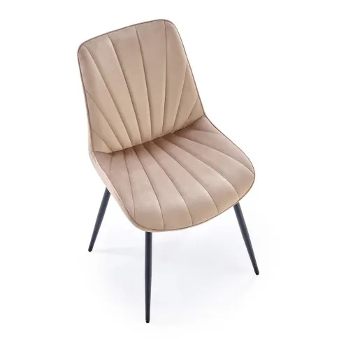 Beżowe pikowane krzesło Sovira