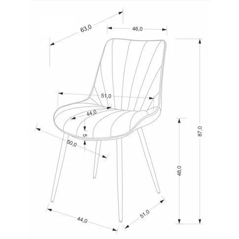 wymiary krzesła tapicerowanego Sovira