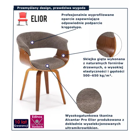 Popielate krzesło Modano