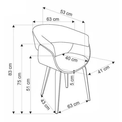 Wymiary krzesła Modano