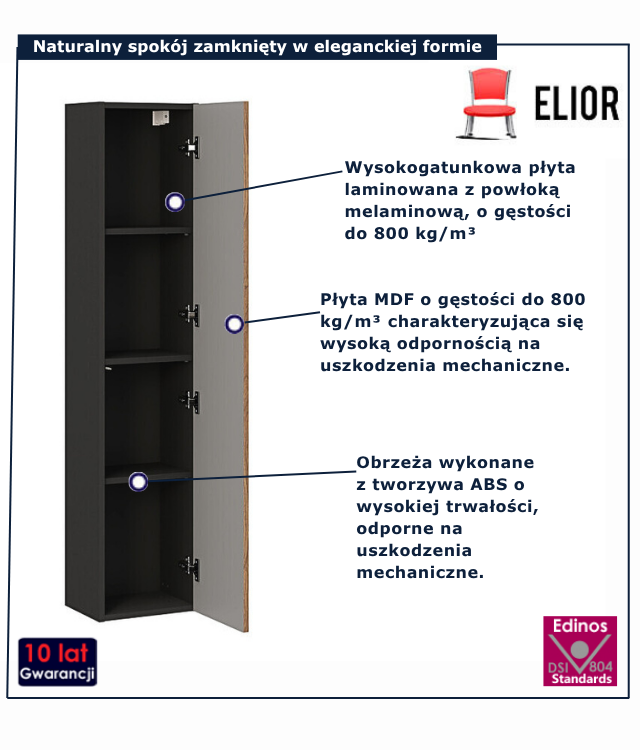 Nowoczesny wiszący słupek łazienkowy Arvenax 3X