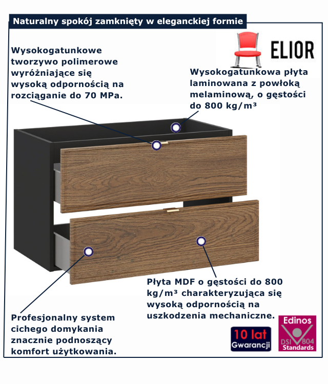 Nowoczesna wisząca szafka łazienkowa Arvenax 4X 80 cm
