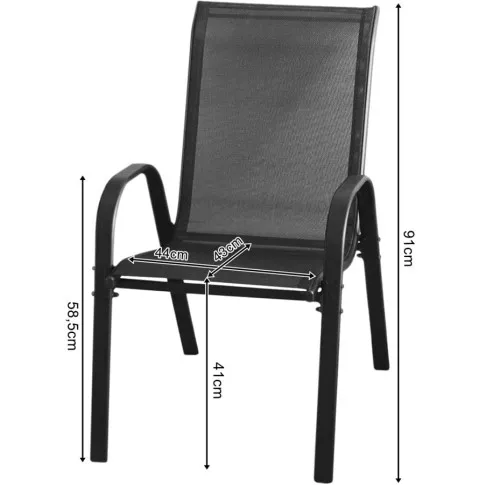 Wymiary krzesła ogrodowego sztaplowanego Awil