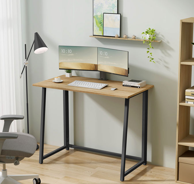 Pracownia z małym biurkiem młodzieżowym Odix dąb sonoma + czarny