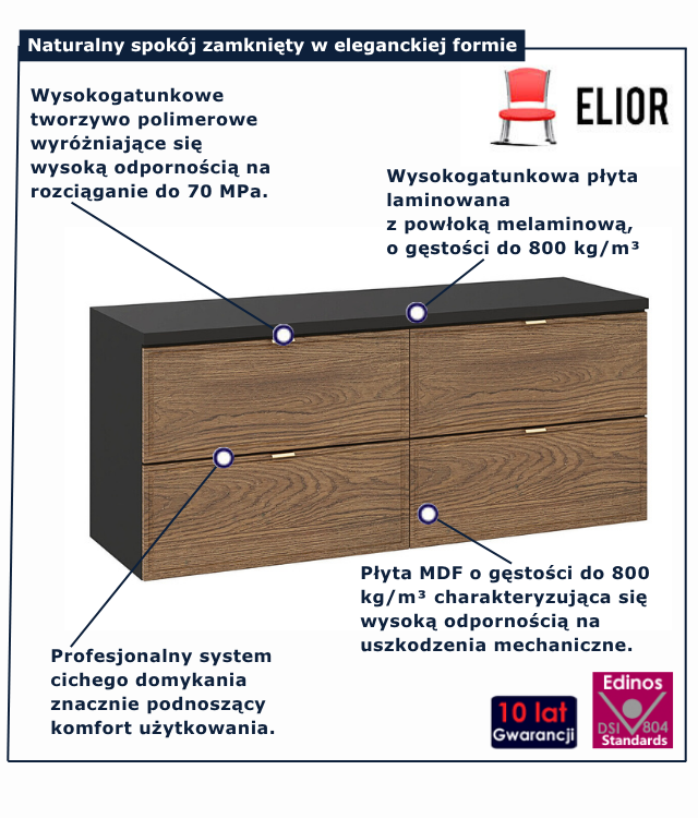 Nowoczesna wisząca szafka łazienkowa Arvenax 6X 120 cm