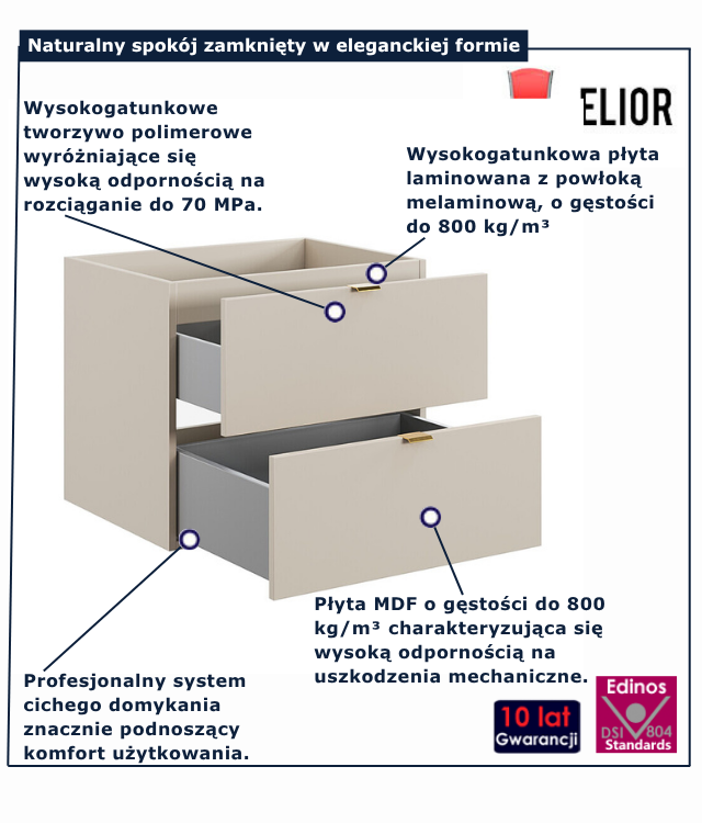 Nowoczesna wisząca szafka łazienkowa Belvani 4X 60 cm