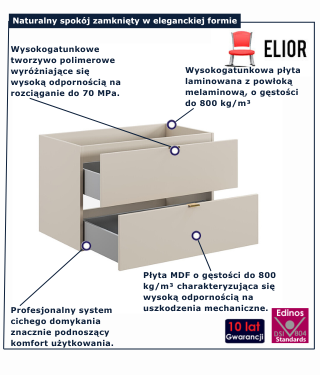 Nowoczesna wisząca szafka łazienkowa Belvani 4X 80 cm