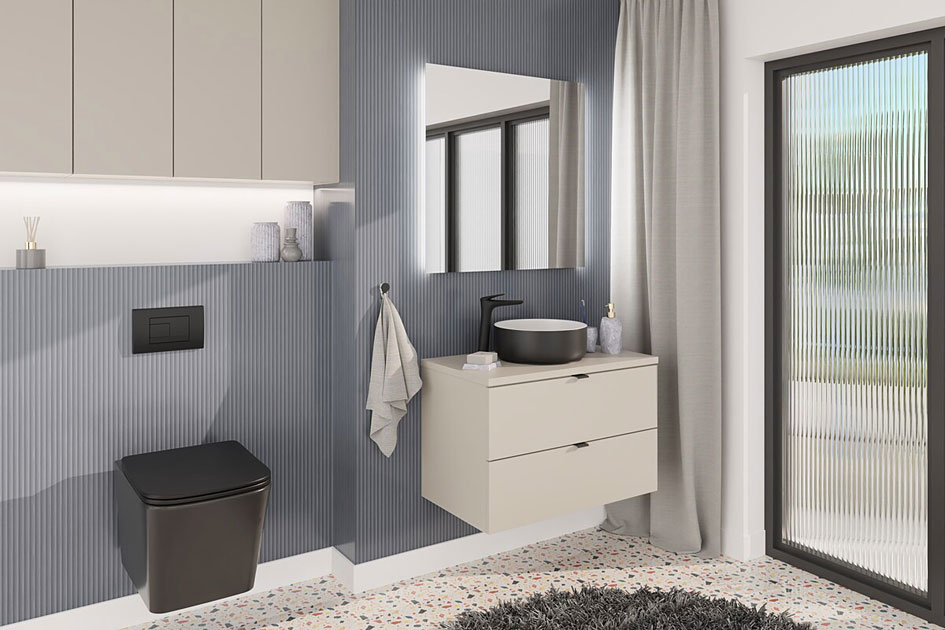 Nowoczesny zestaw mebli łazienkowych podwieszanych Belvani