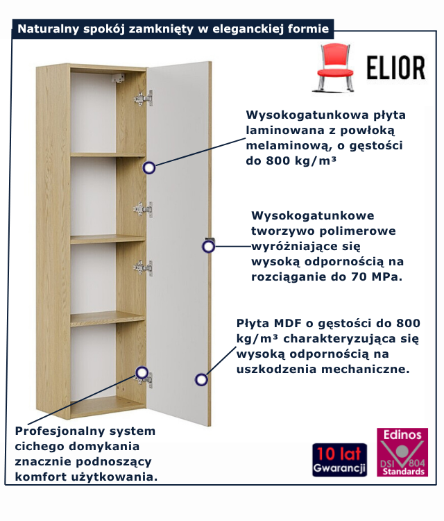 Wiszący słupek łazienkowy Nordre 3X