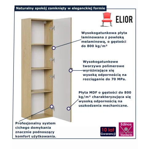 Słupek łazienkowy w kolorze dąb Cremona Nordre 3X