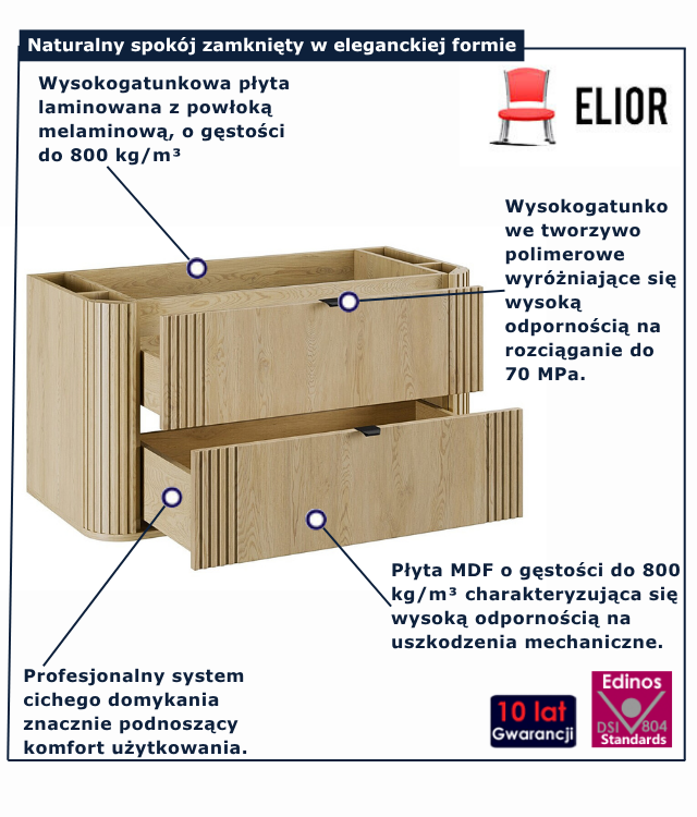 Wiszący słupek łazienkowy Nordre 4X 100 cm