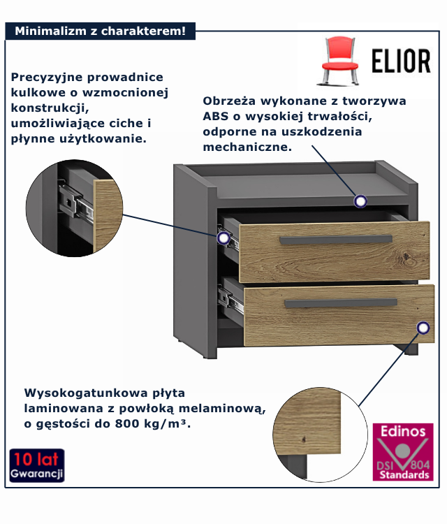 Niska szafka nocna Opolia 3X