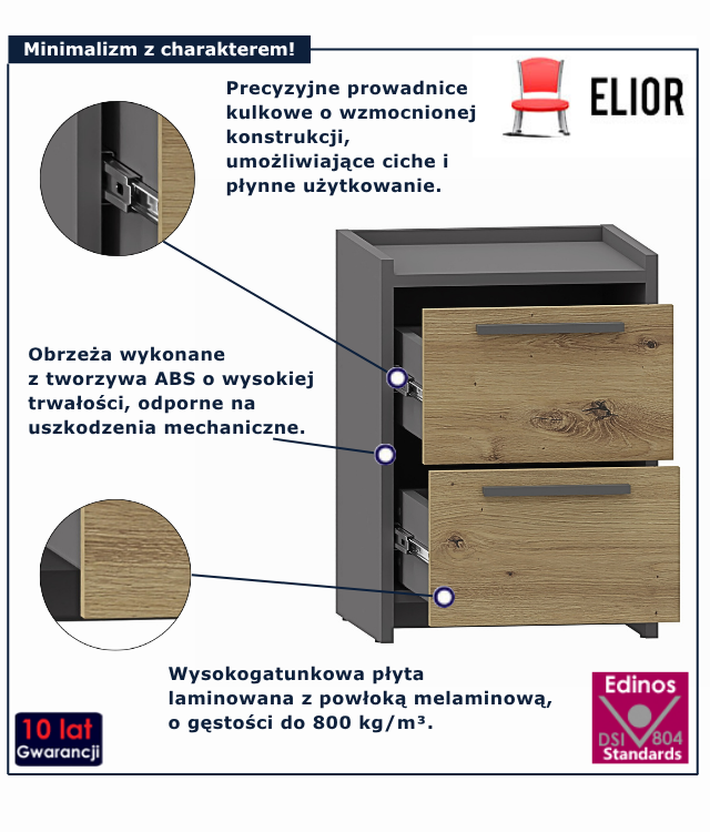 Niska szafka nocna Opolia 4X