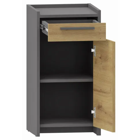 Minimalistyczna komoda dąb artisan  + antracyt do sypialni Opolia 6X