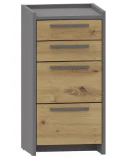 Nowoczesna komoda z 4 szufladami dąb artisan + antracyt - Opolia 7X w sklepie Edinos.pl