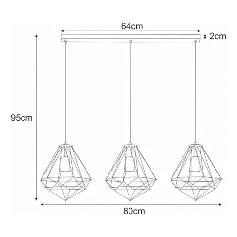 Wymiary lampy wiszącej J100-Latimo