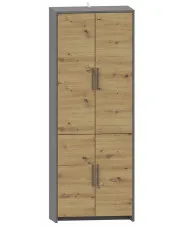 Duży regał zamykany dąb artisan + antracyt - Opolia 11X w sklepie Edinos.pl