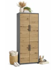 Duży regał zamykany dąb artisan + antracyt - Opolia 11X w sklepie Edinos.pl