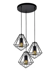 Czarna wisząca loftowa lampa druciana - J102-Latimo w sklepie Edinos.pl