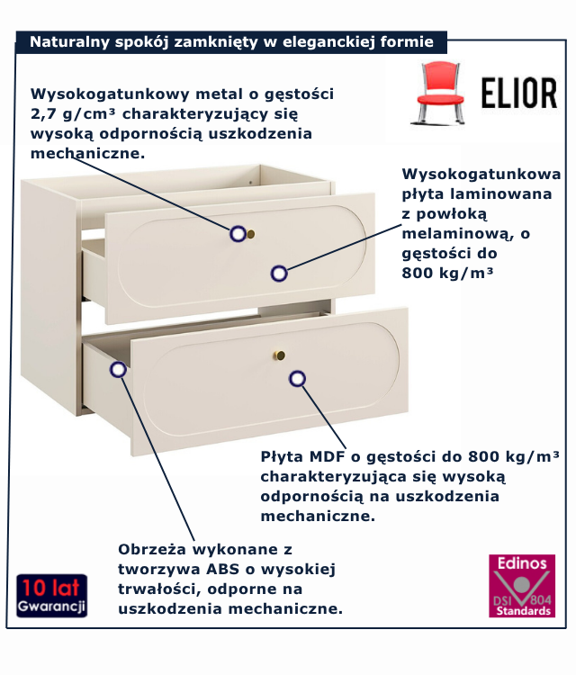 Wiszący kaszmirowy słupek łazienkowy Avenari 4X 80 cm