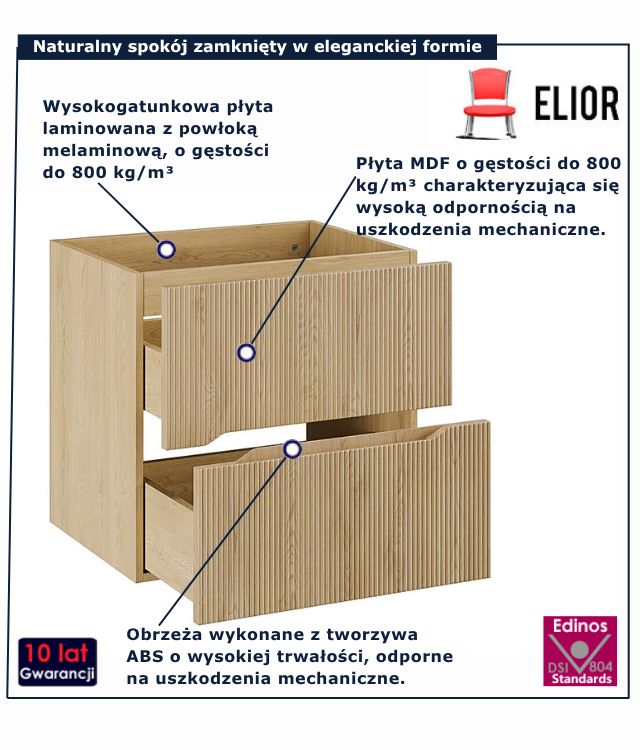 Szafka łazienkowa pod umywalkę Linesso 4X 60 cm dąb cremona