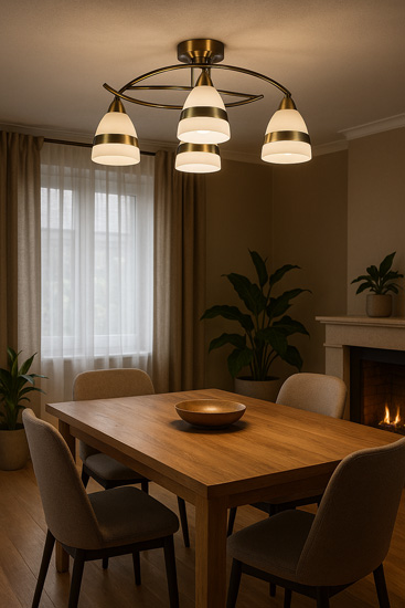 Poczwórny żyrandol ze szklanymi kloszami J105-Mirano