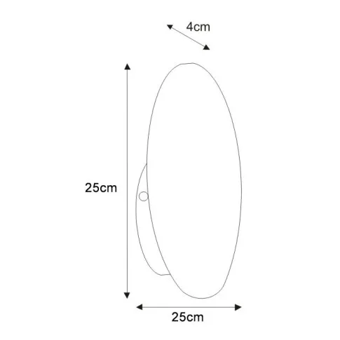 Rysunek z wymiarami kinkietu J107-Fisel