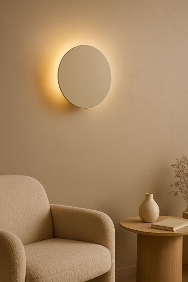 Beżowy metalowy kinkiet koło J108-Fisel