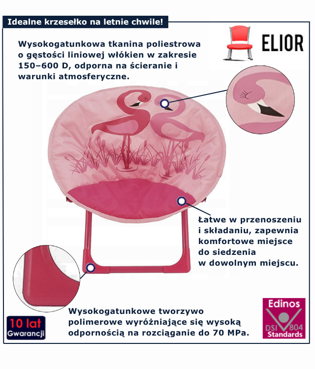 krzesło różowe Flao