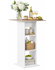 Stolik barowy kuchenny Sawnos – biało-betonowy w sklepie Edinos.pl