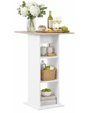 Stolik barowy kuchenny Sawnos – biało-betonowy w sklepie Edinos.pl