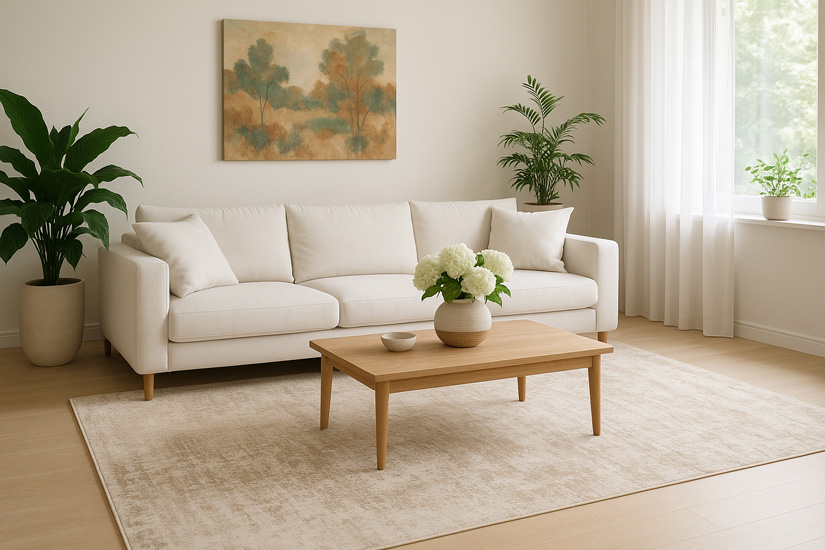 Biało-beżowy dywan do salonu Kalin 10X