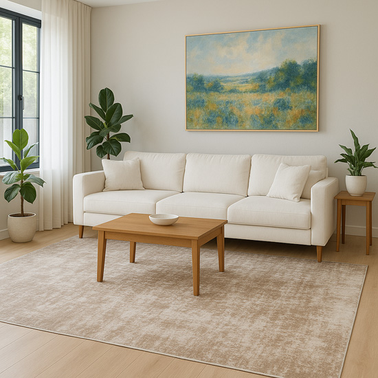 Beżowo-biały dywan do salonu Kalin 9X