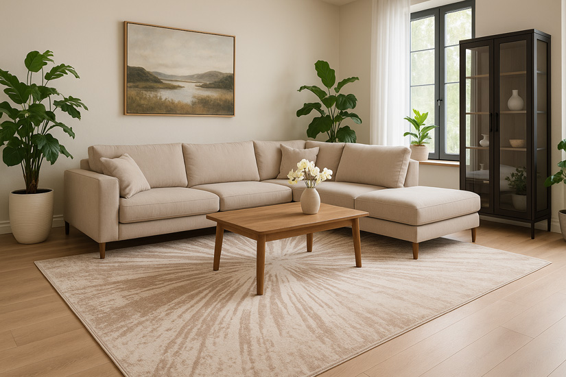 Biało-beżowy dywan do salonu Kalin 12X