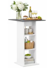 Stolik barowy kuchenny Sawnos – biało-szary w sklepie Edinos.pl