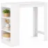 Stolik barowy z półkami April – biały