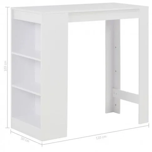 Szczegółowe zdjęcie nr 9 produktu Stolik barowy z półkami April – biały