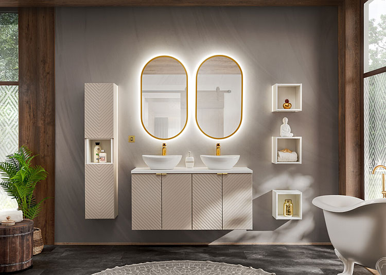 Wizualizacja wnętrza ze słupkiem łazienkowym Virello