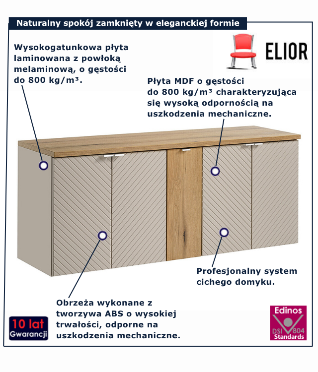 Kaszmirowa wisząca szafka pod umywalkę Virello 7X