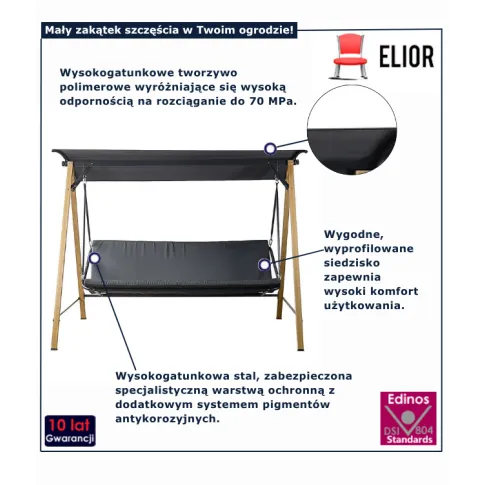 Huśtawka ogrodowa dla 3 osób Joy