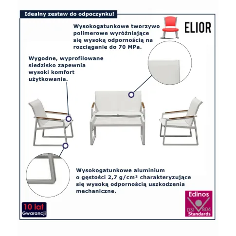 Zestaw ogrodowy biały Sofiesta 