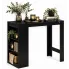 Stolik barowy z półkami April – czarny